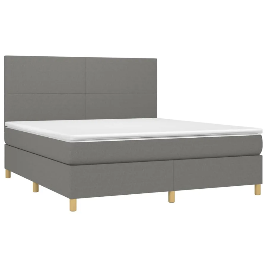 Sommier à lattes de lit avec matelas Gris foncé 160x200cm Tissu - 3