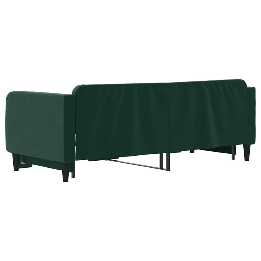 Lit de jour avec gigogne sans matelas vert foncé 90x200 cm - 5