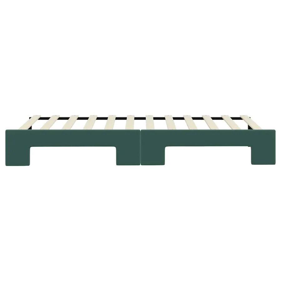 Lit de jour avec gigogne sans matelas vert foncé 90x200 cm - 9