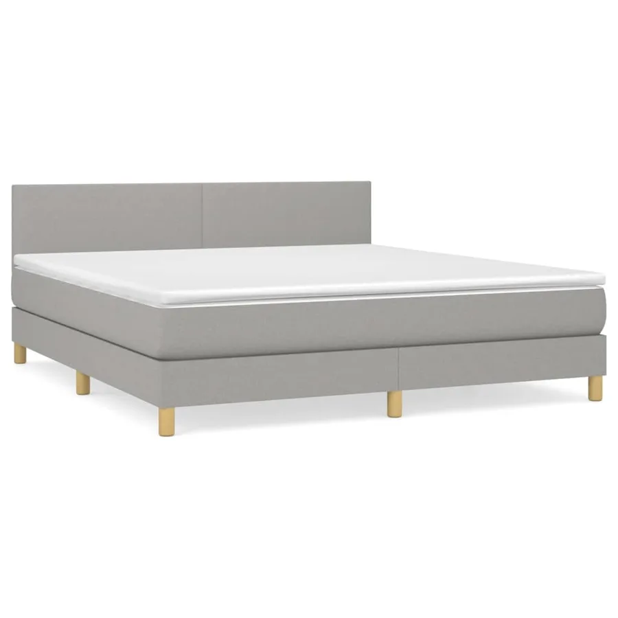 Sommier à lattes de lit avec matelas Gris clair 160x200cm Tissu - 2