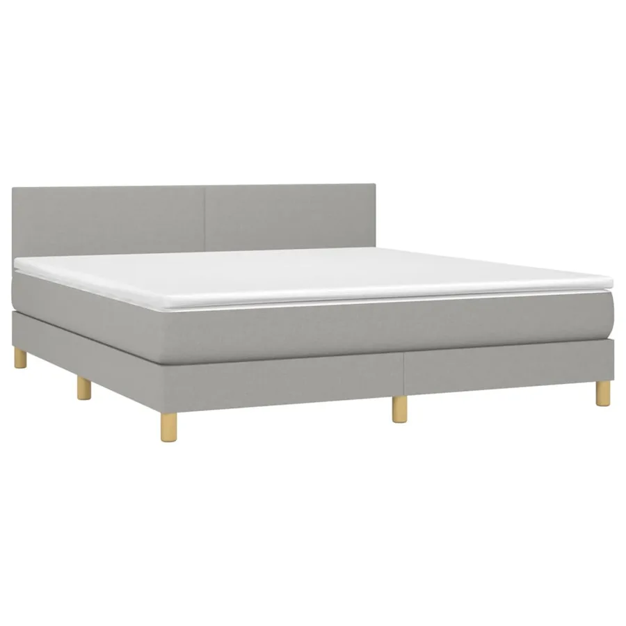 Sommier à lattes de lit avec matelas Gris clair 160x200cm Tissu - 3