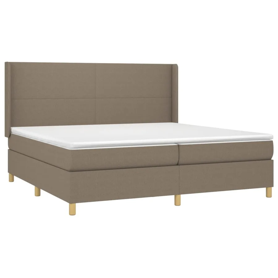 Sommier à lattes de lit avec matelas Taupe 200x200 cm Tissu - 3