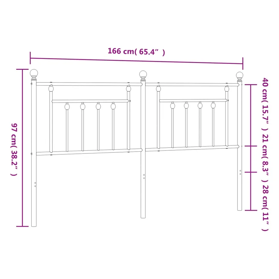 Tête de lit de remplacement métal blanc 160 cm - 7