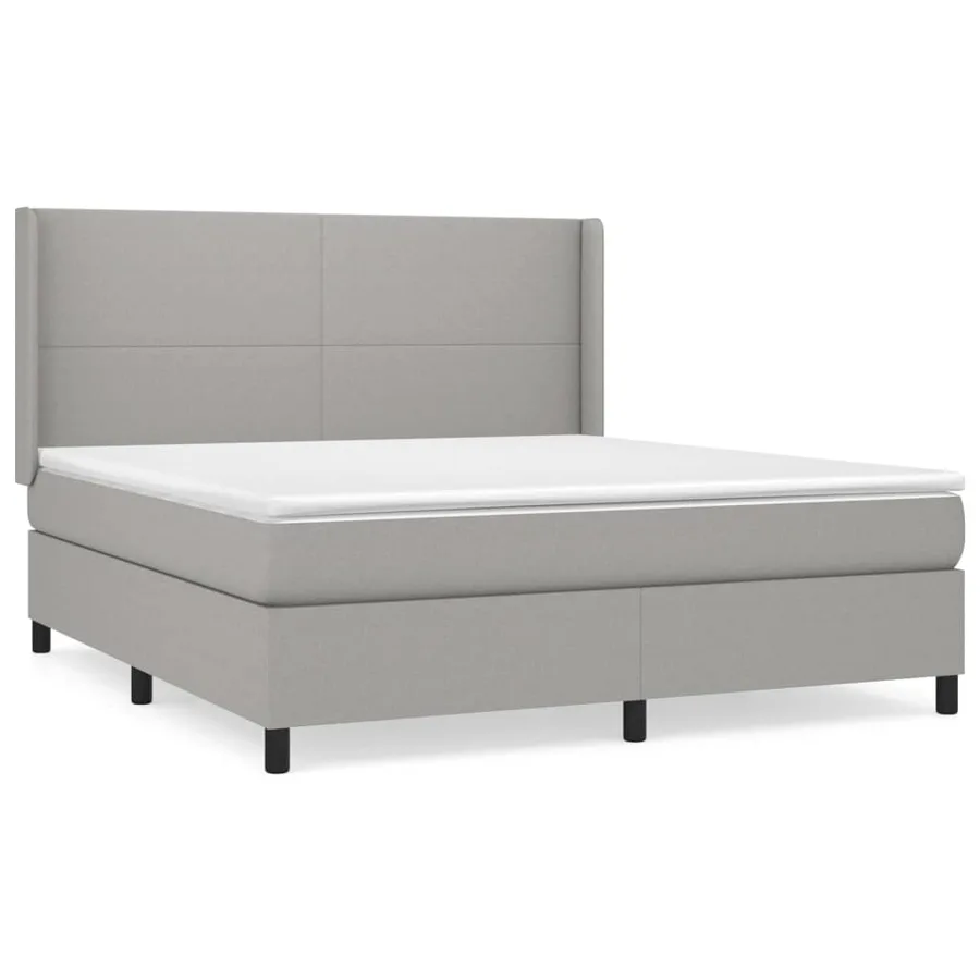 Sommier à lattes de lit avec matelas Gris clair 160x200cm Tissu - 2