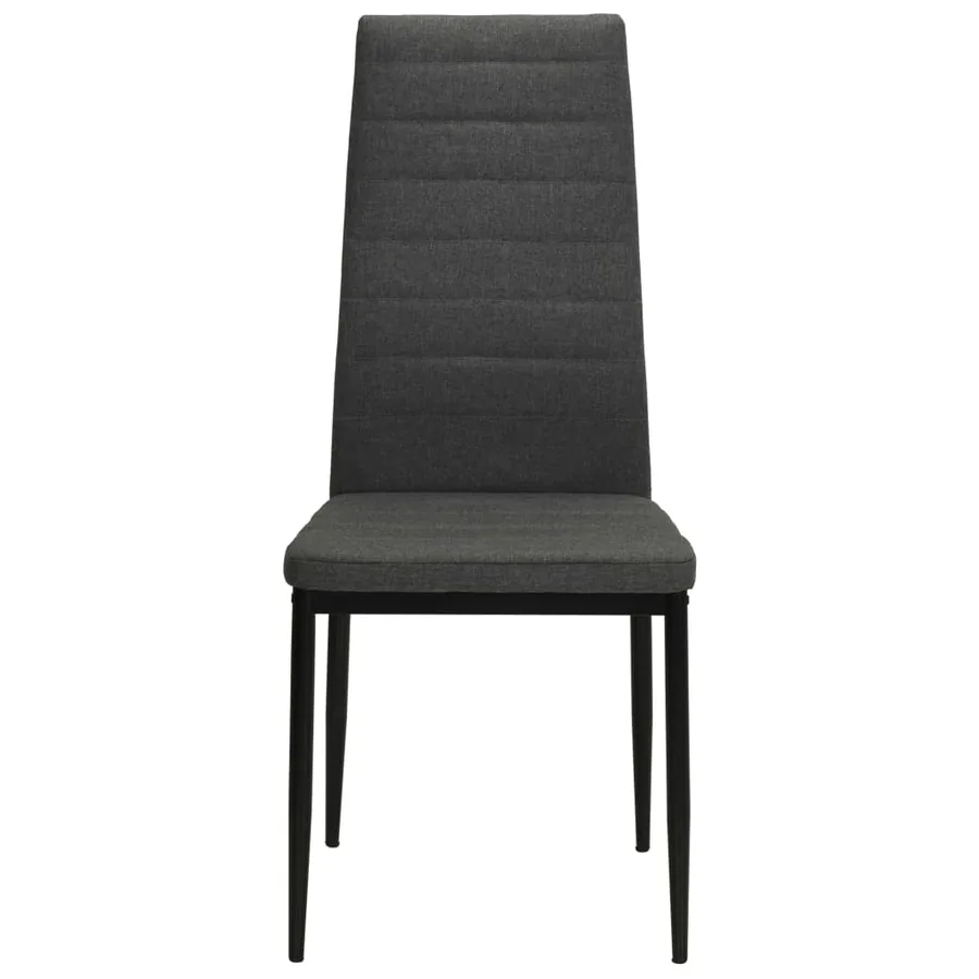 Chaises à manger lot de 6 gris foncé tissu - 3