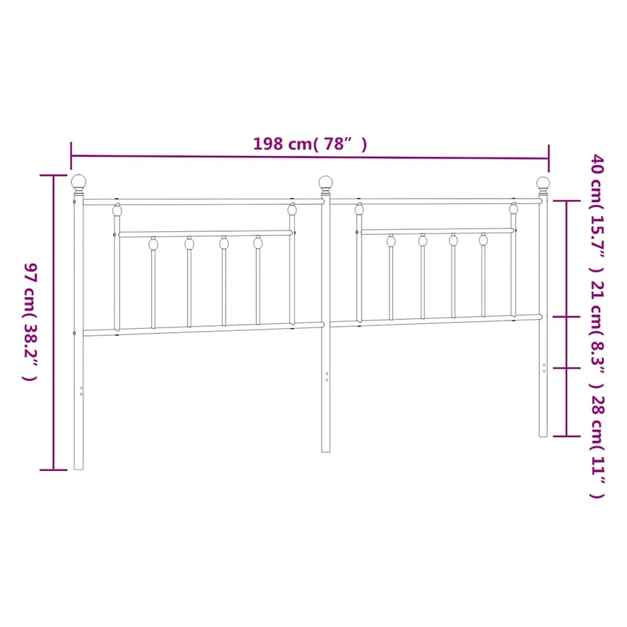 Tête de lit de remplacement métal blanc 193 cm - 7