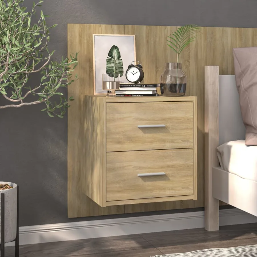 Tables de chevet murales 2 pcs Chêne sonoma - 3