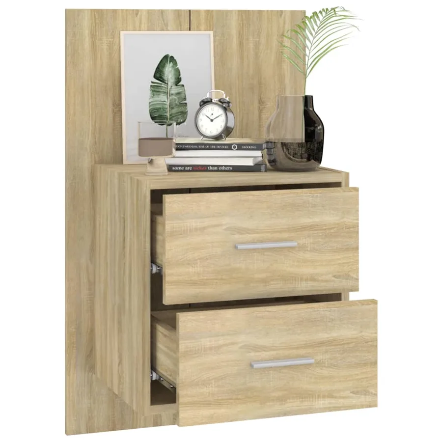 Tables de chevet murales 2 pcs Chêne sonoma - 8
