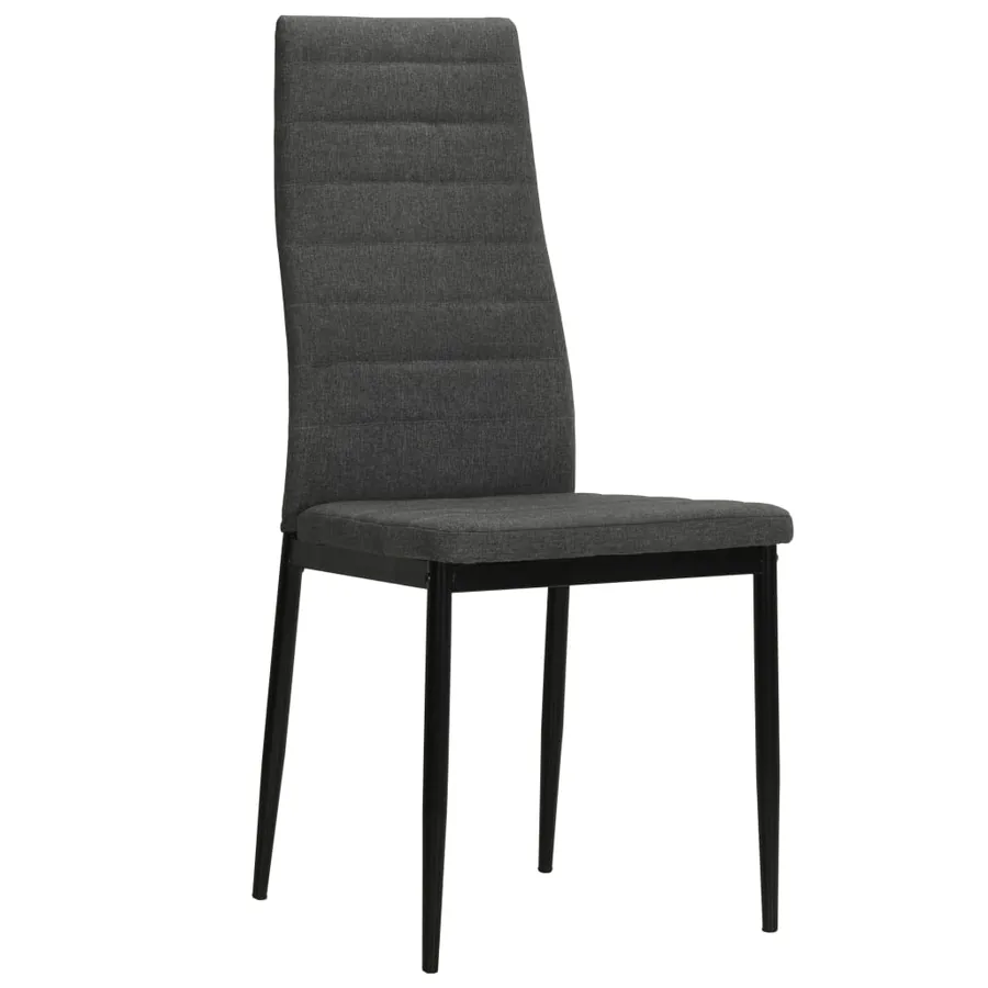Chaises à manger lot de 2 gris foncé tissu - 2