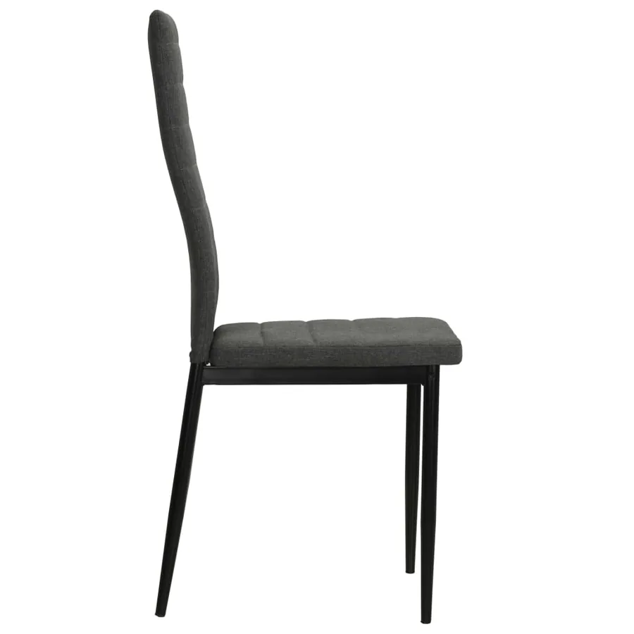 Chaises à manger lot de 2 gris foncé tissu - 4