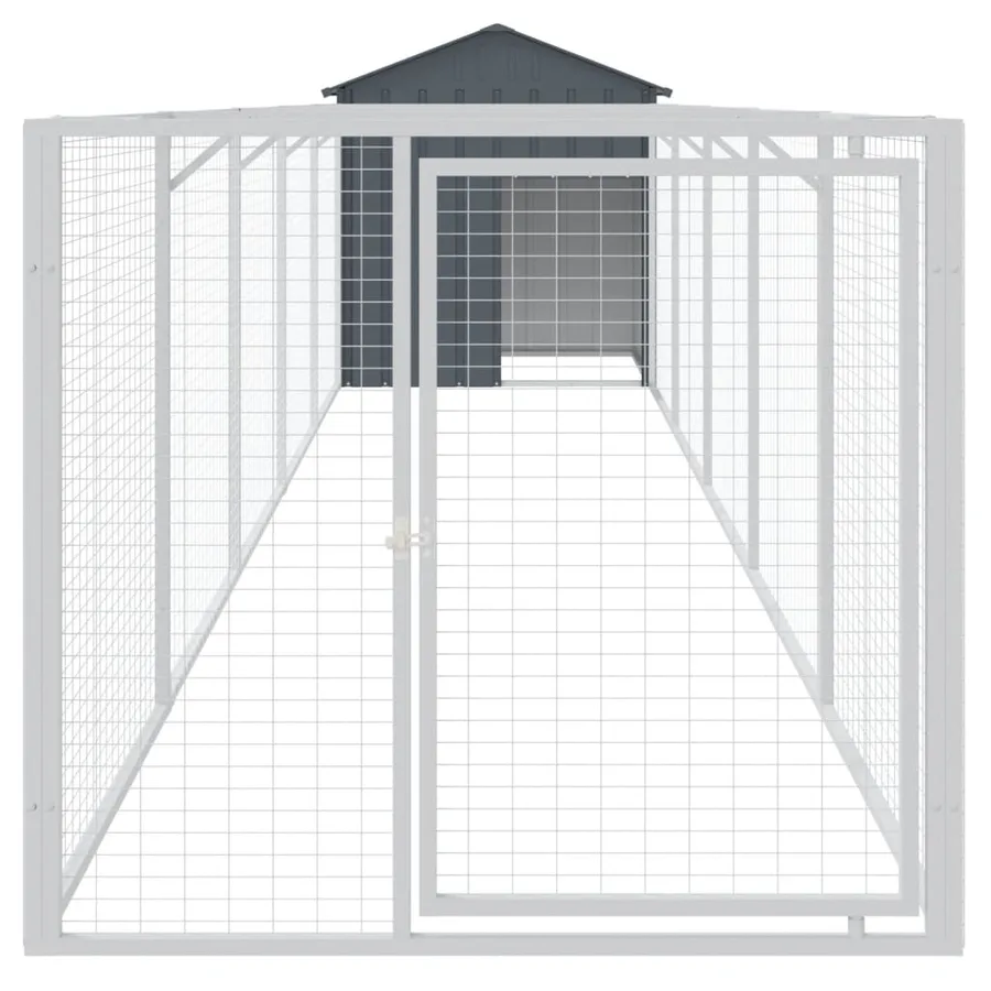 Niche pour chien avec toit anthracite acier galvanisé - 3