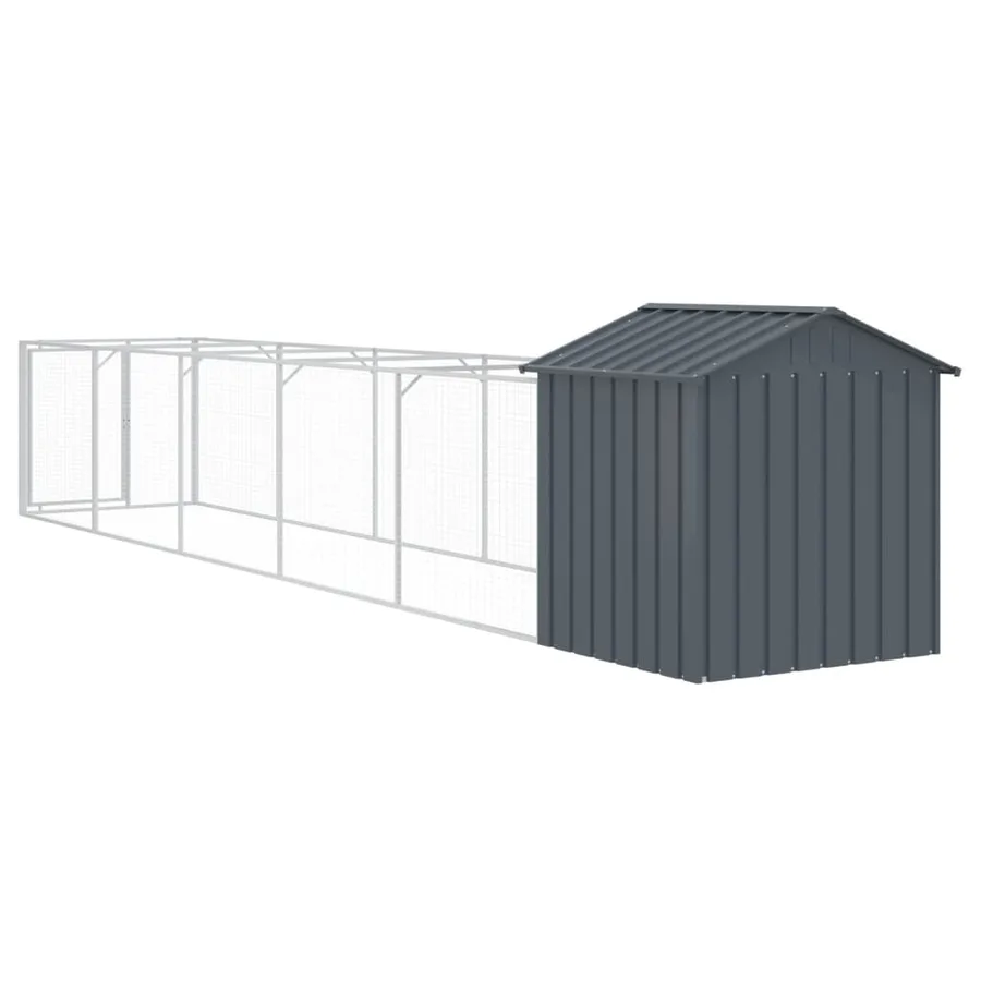Niche pour chien avec toit anthracite acier galvanisé - 5