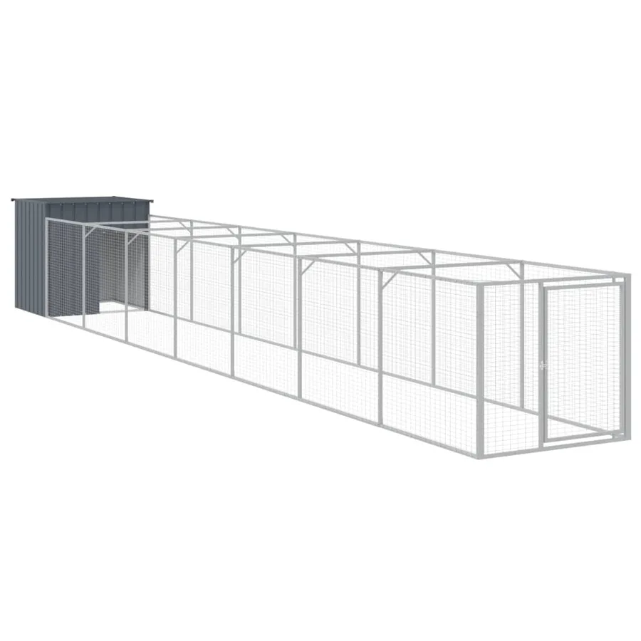 Niche pour chien avec cour anthracite 110x813x110 cm - 2