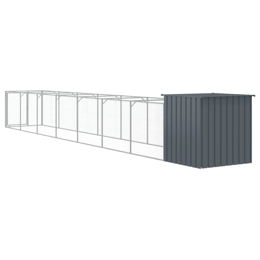 Niche pour chien avec cour anthracite 110x813x110 cm - 5