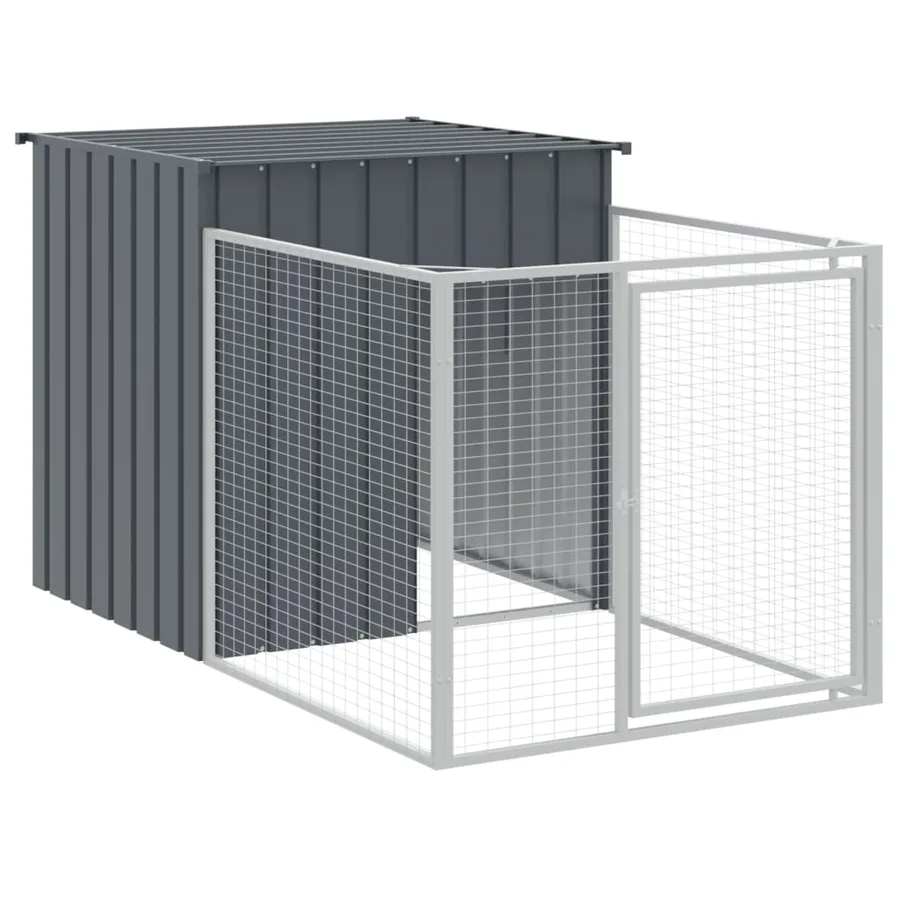 Niche pour chien avec cour anthracite 110x813x110 cm - 6