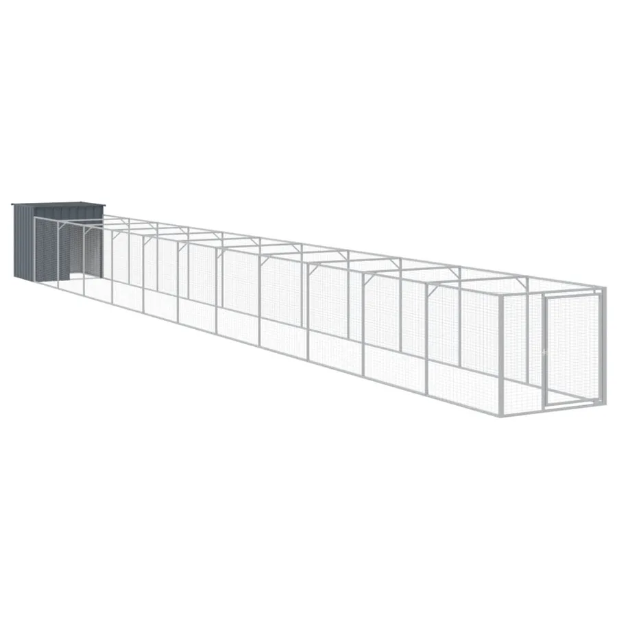Niche pour chien avec cour anthracite 110x1221x110 cm - 2