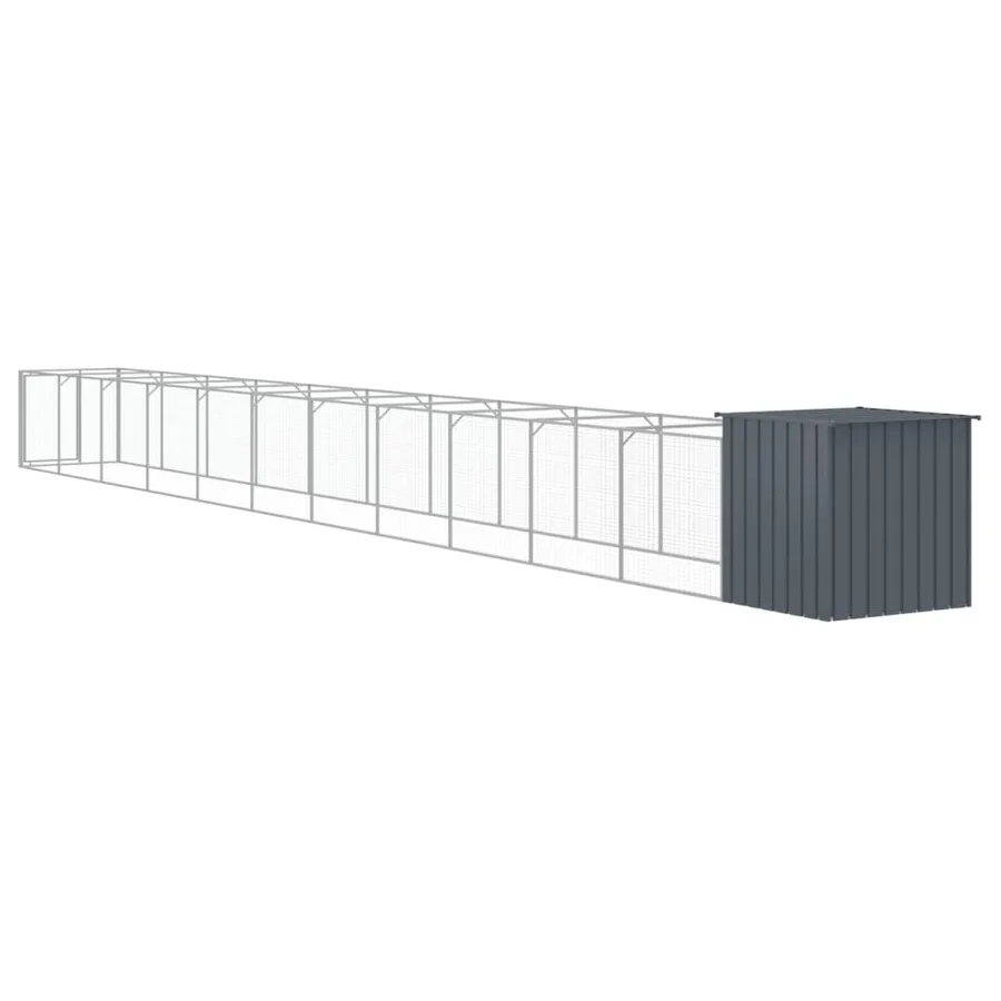 Niche pour chien avec cour anthracite 110x1221x110 cm - 5