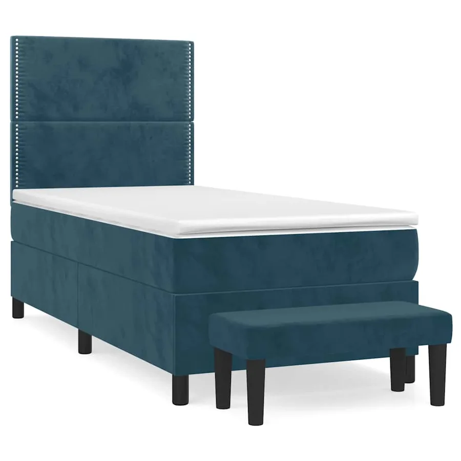 Sommier à lattes de lit avec matelas Bleu foncé 90x200 cm - 2