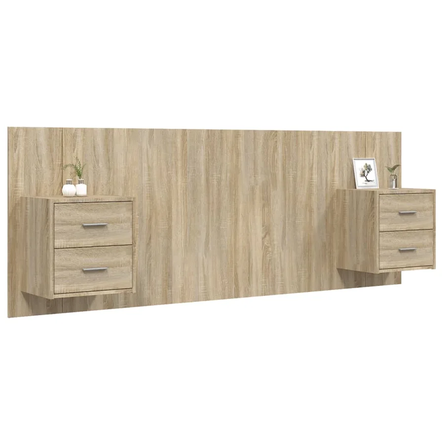 Tête de lit avec armoires Chêne sonoma Bois d'ingénierie - 3