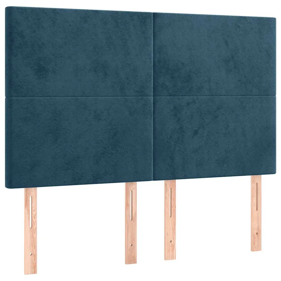 Cadre de lit sans matelas bleu foncé 140x190 cm velours - 9
