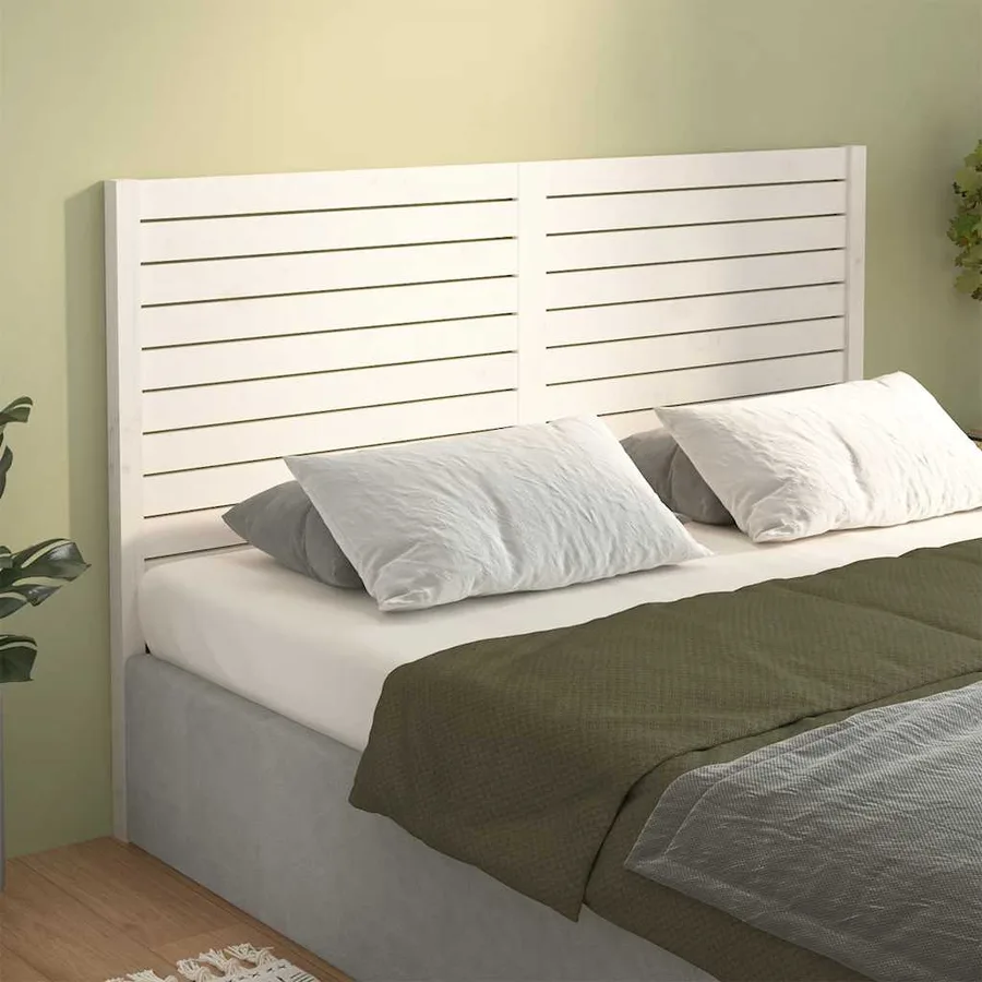 Tête de lit Blanc 166x4x100 cm Bois massif de pin - 4