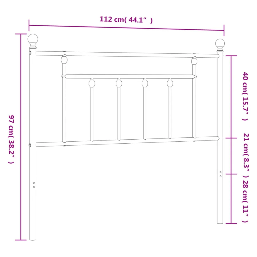 Tête de lit de remplacement métal blanc 100 cm - 7