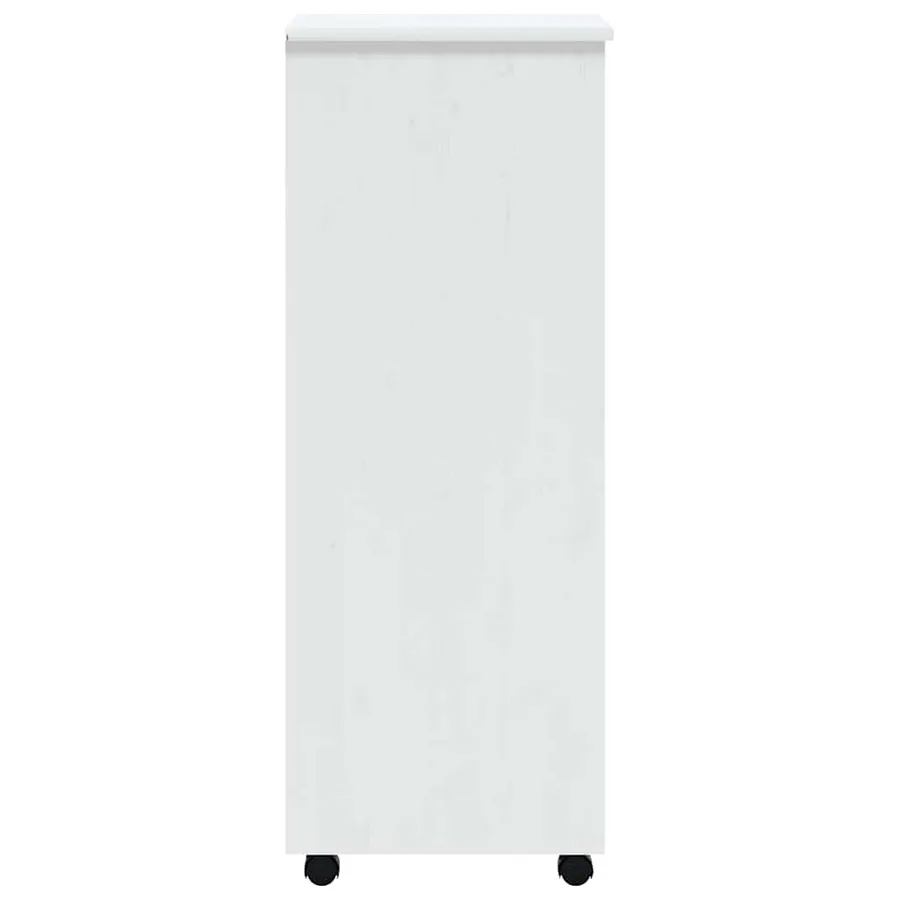 Armoire roulante avec tiroirs MOSS blanc bois de pin solide - 7