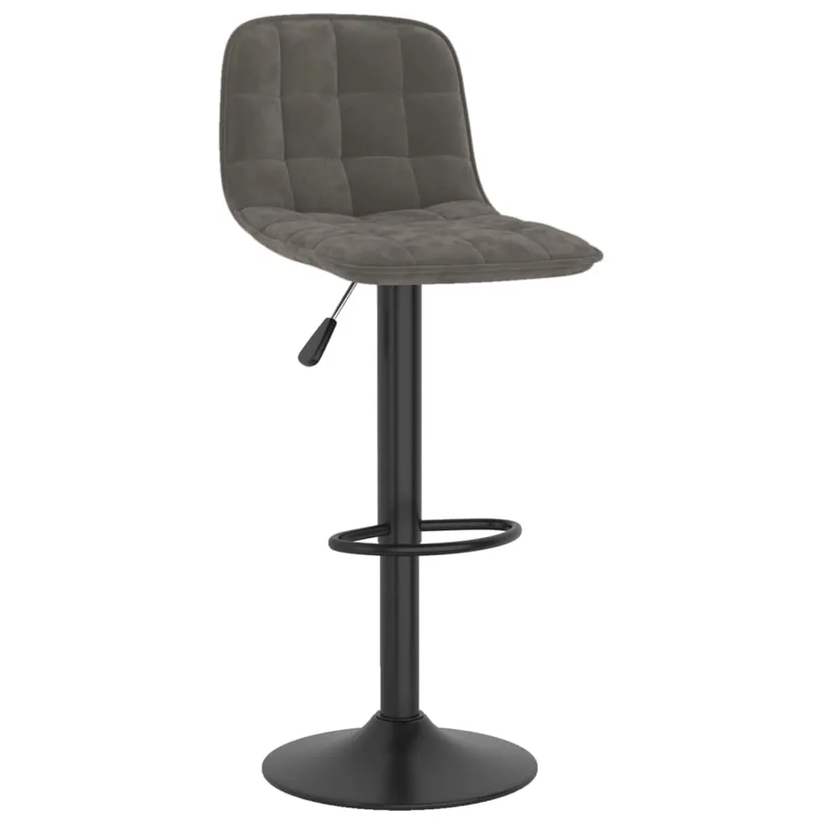 Tabourets de bar lot de 2 gris foncé velours - 3
