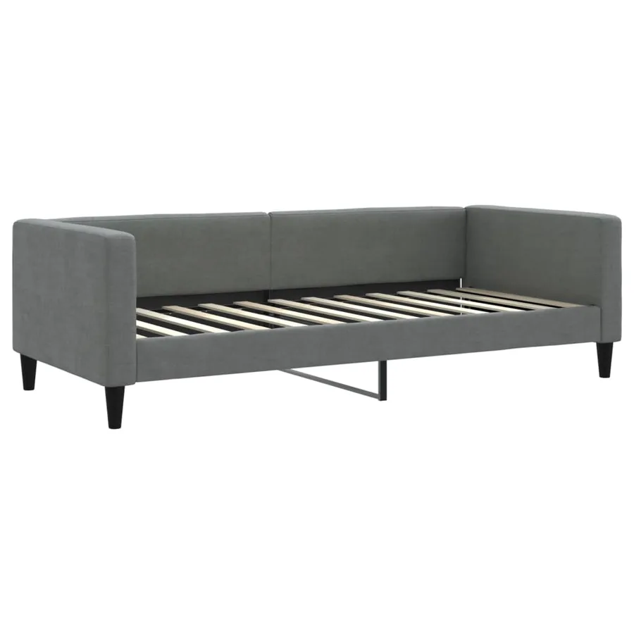 Lit de repos sans matelas gris foncé 90x200 cm tissu - 2