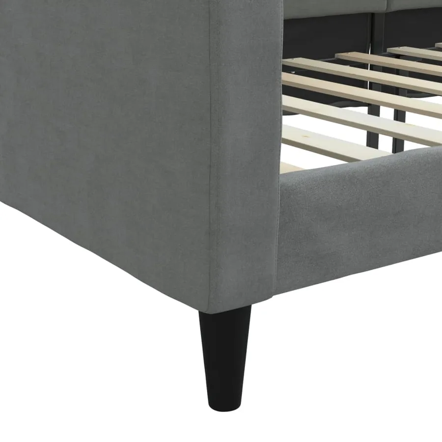Lit de repos sans matelas gris foncé 90x200 cm tissu - 6