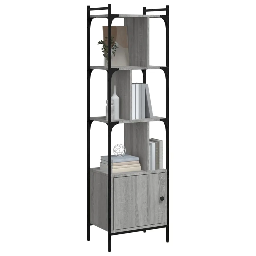 Bibliothèque avec porte sonoma gris 44,5x30x154,5 cm - 3