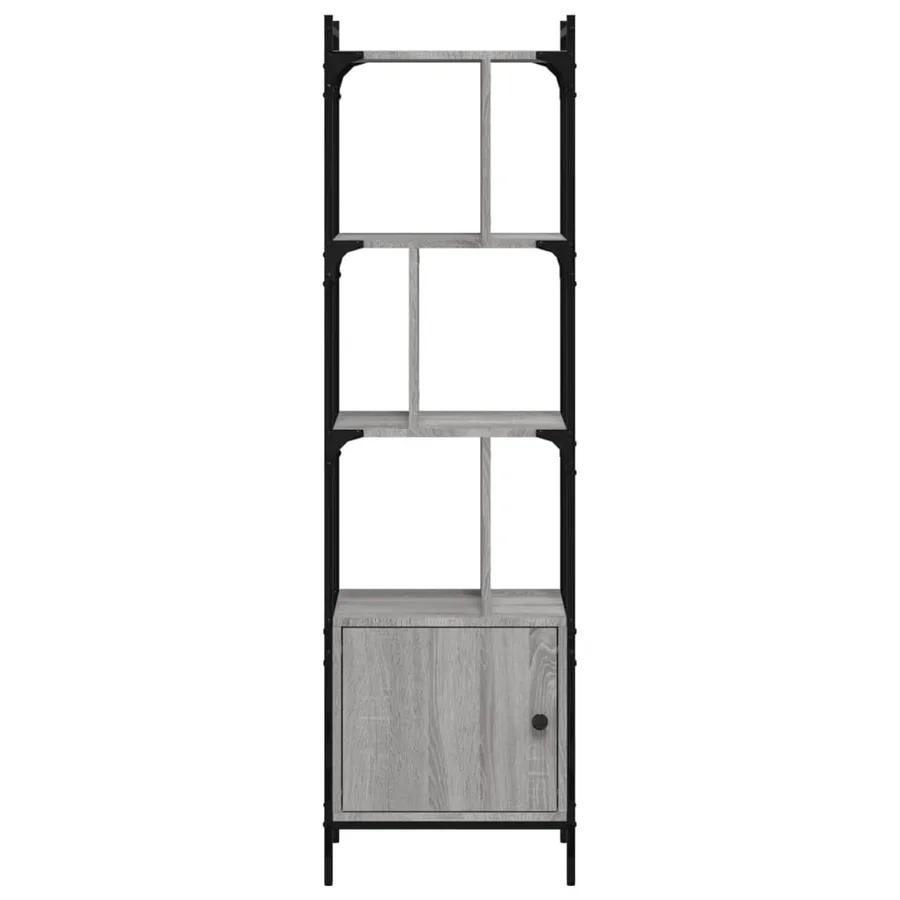 Bibliothèque avec porte sonoma gris 44,5x30x154,5 cm - 4