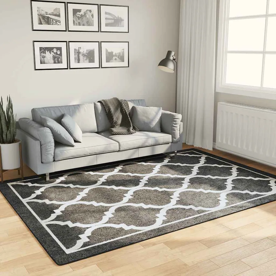 Tapis lavable noir et blanc 160x230 cm