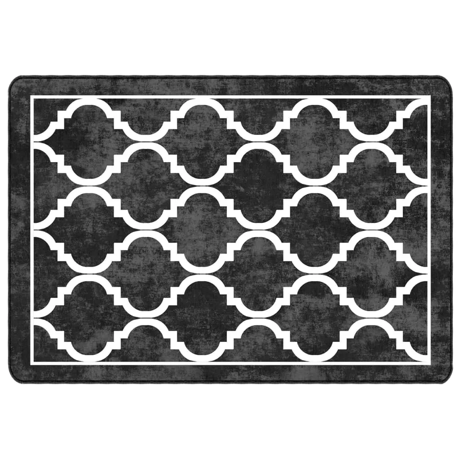 Tapis lavable noir et blanc 160x230 cm - 2