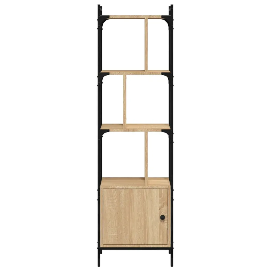 Bibliothèque avec porte chêne sonoma 44,5x30x154,5 cm - 4