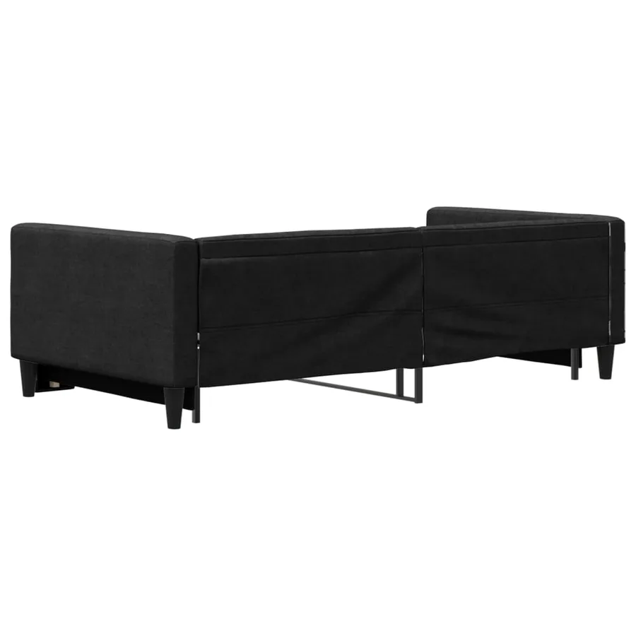 Lit de jour avec gigogne sans matelas noir 100x200 cm - 5