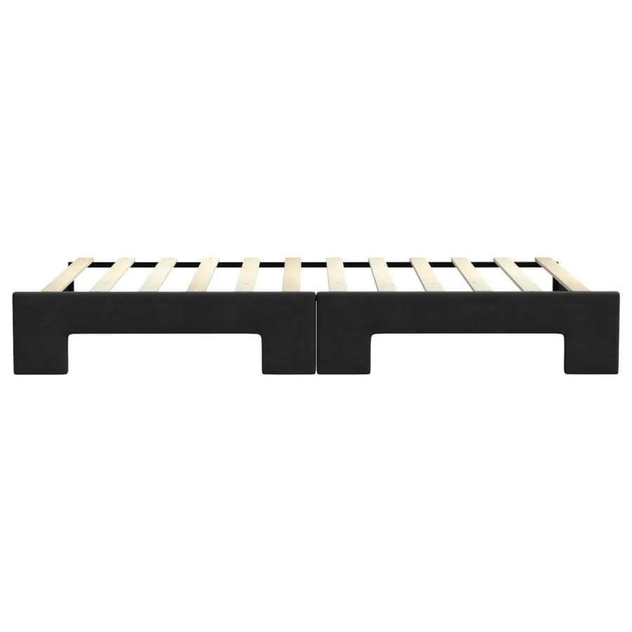 Lit de jour avec gigogne sans matelas noir 100x200 cm - 9