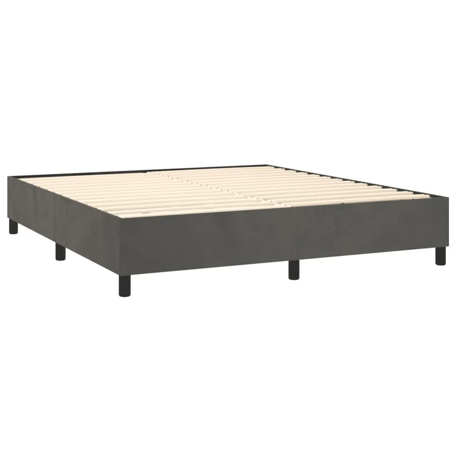 Sommier à lattes de lit et matelas Gris foncé 160x200cm Velours - 4