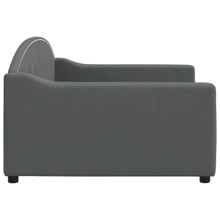 Lit de repos gris foncé 100x200 cm tissu - 4