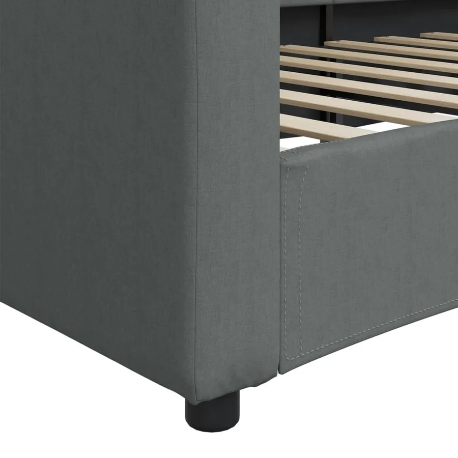 Lit de repos gris foncé 100x200 cm tissu - 6