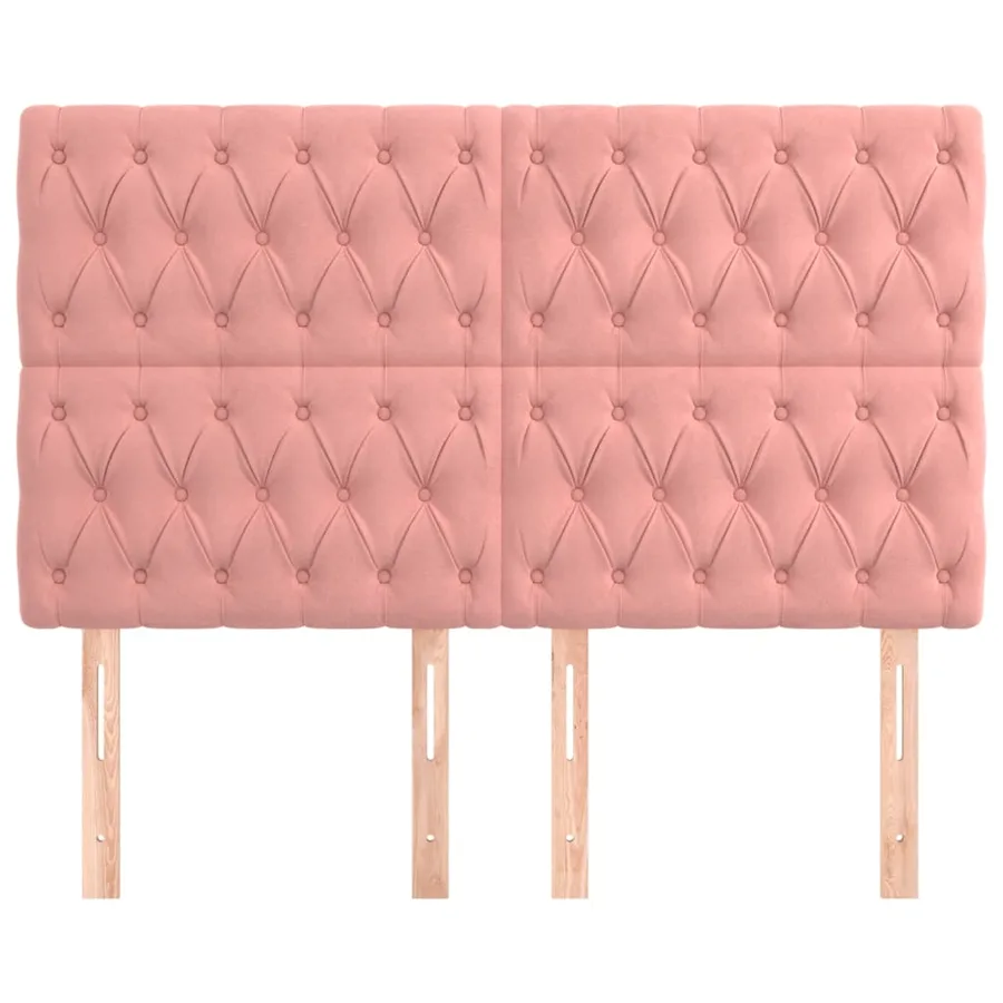 Tête de lit Rose 144x7x118/128 cm Velours - 3