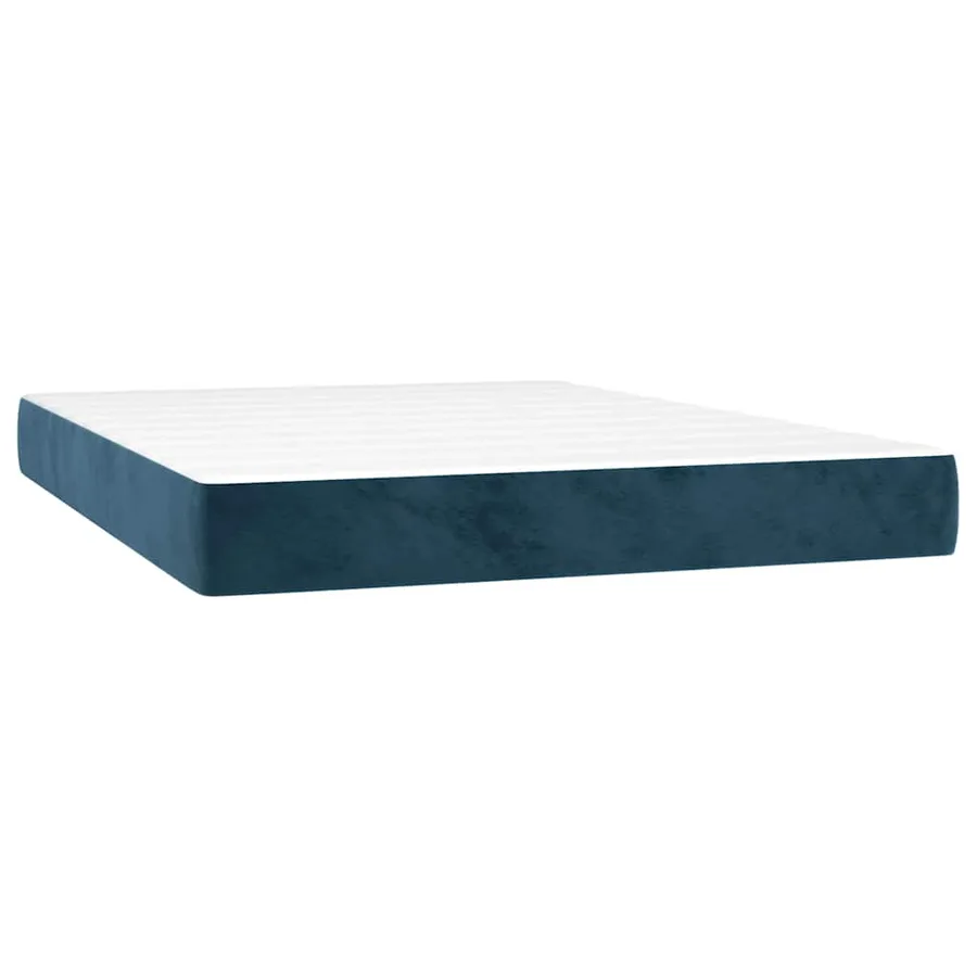 Sommier à lattes de lit matelas et LED Bleu foncé 140x200 cm - 6