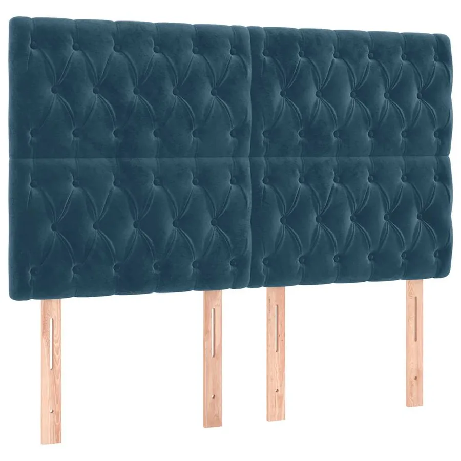 Sommier à lattes de lit matelas et LED Bleu foncé 140x200 cm - 7