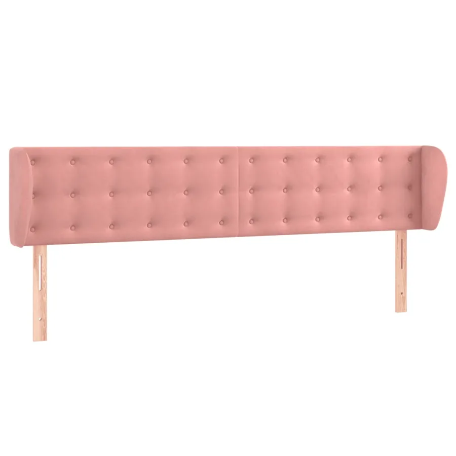 Tête de lit avec oreilles Rose 183x23x78/88 cm Velours - 2