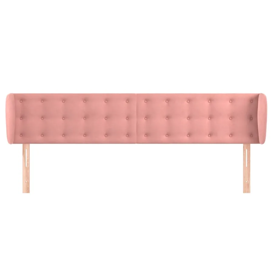 Tête de lit avec oreilles Rose 183x23x78/88 cm Velours - 3