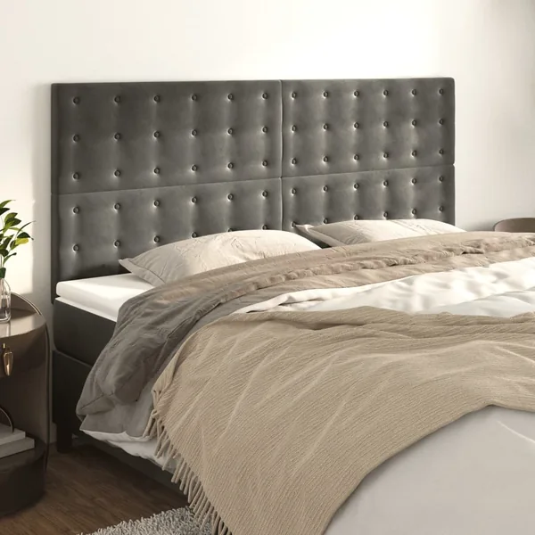 Tête de lit Gris foncé 180 x 5 x 118/128 cm Velours