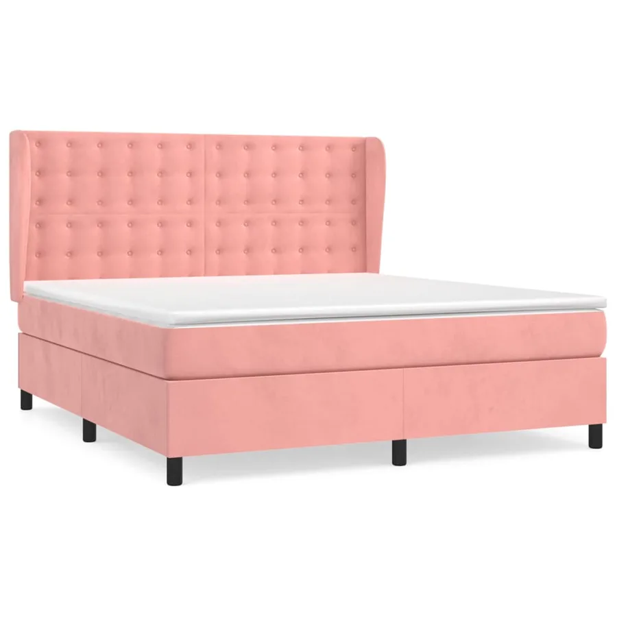 Sommier à lattes de lit avec matelas Rose 180x200 cm Velours - 2