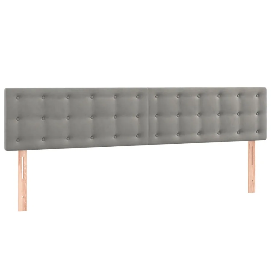 Tête de lit à LED Gris clair 180x5x78/88 cm Velours - 4