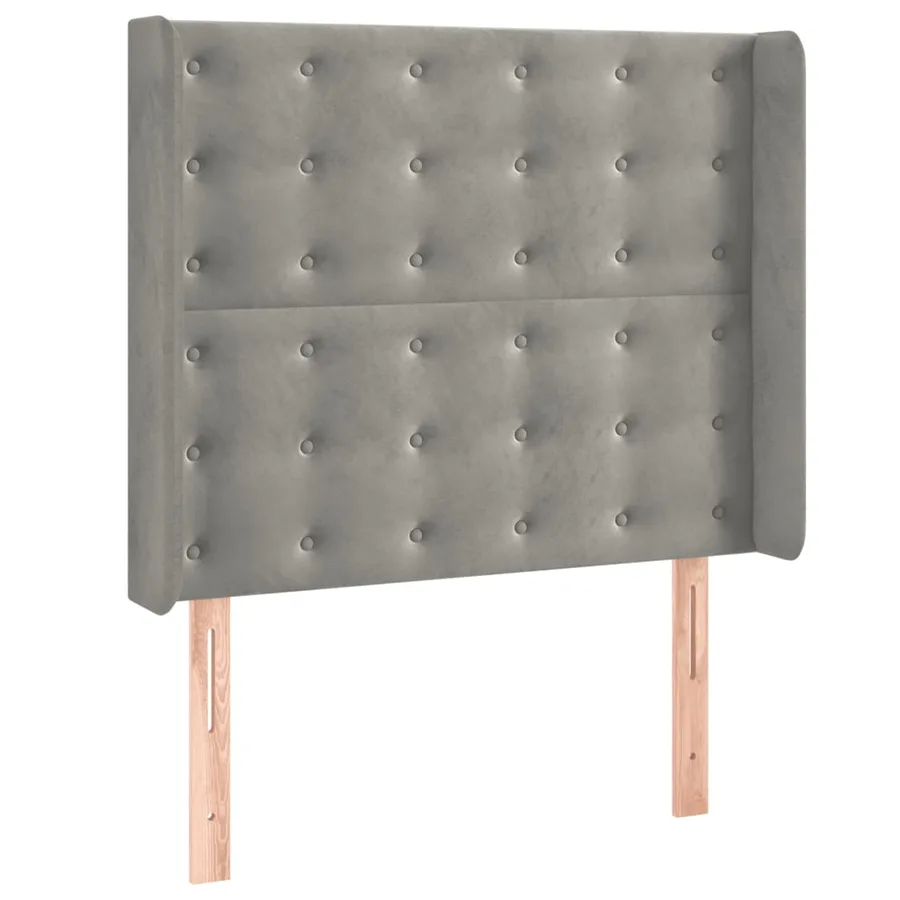 Sommier à lattes de lit matelas LED Gris clair 90x200cm Velours - 7