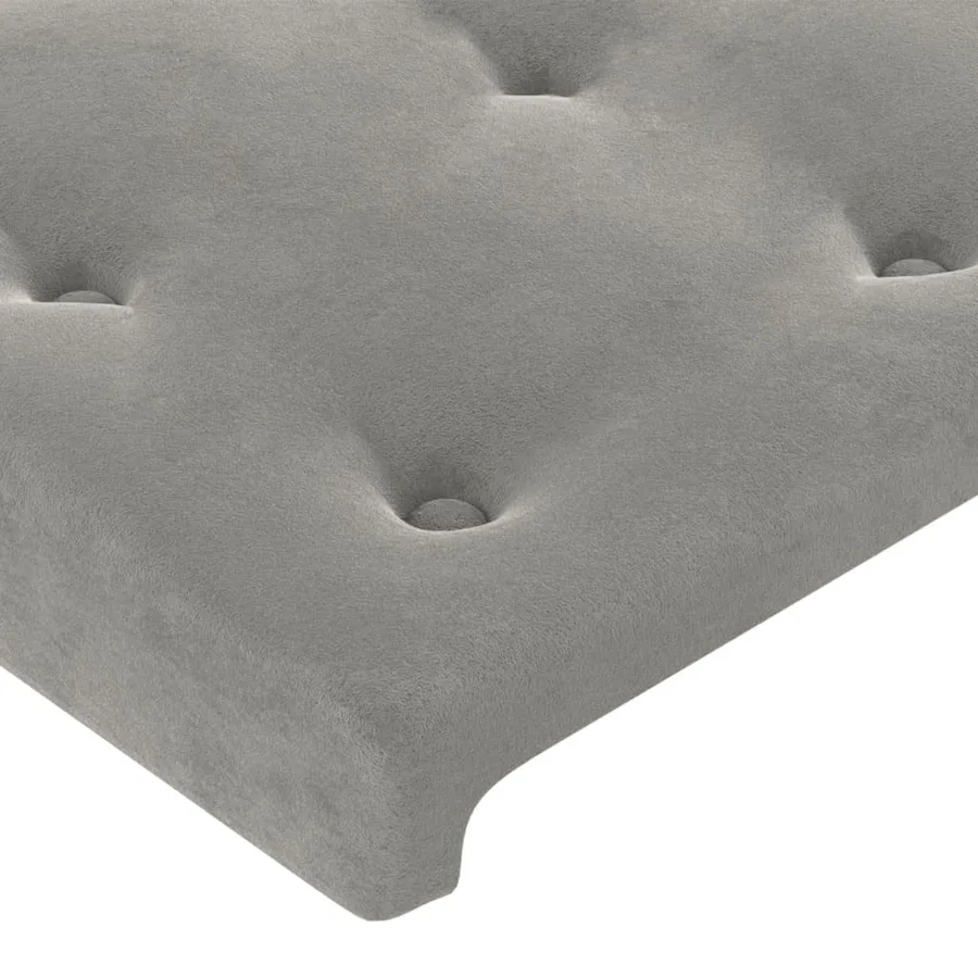 Cadre de lit sans matelas gris clair 90x200 cm velours - 10